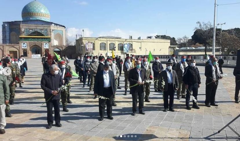 حضور مهدی طاهر خانی رئیس ستاد باز سازی عتبات عالیات استان قزوین در مراسم غبار روبی مزار سردار فاتح خیبر شهید سرلشگر رضا حسن پور و فرماندهان شهید گردان های رزم دوران دفاع مقدس